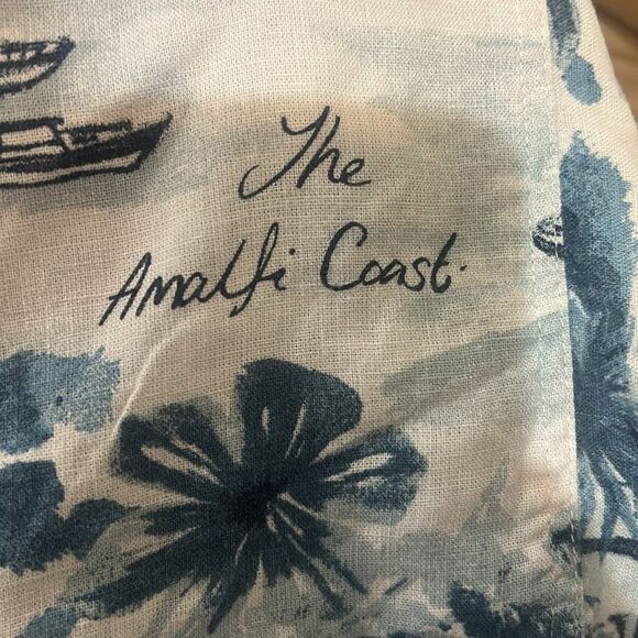 Cynthia Rowley Blue and White Casual Button Down Shirt - Picture 5 of 9